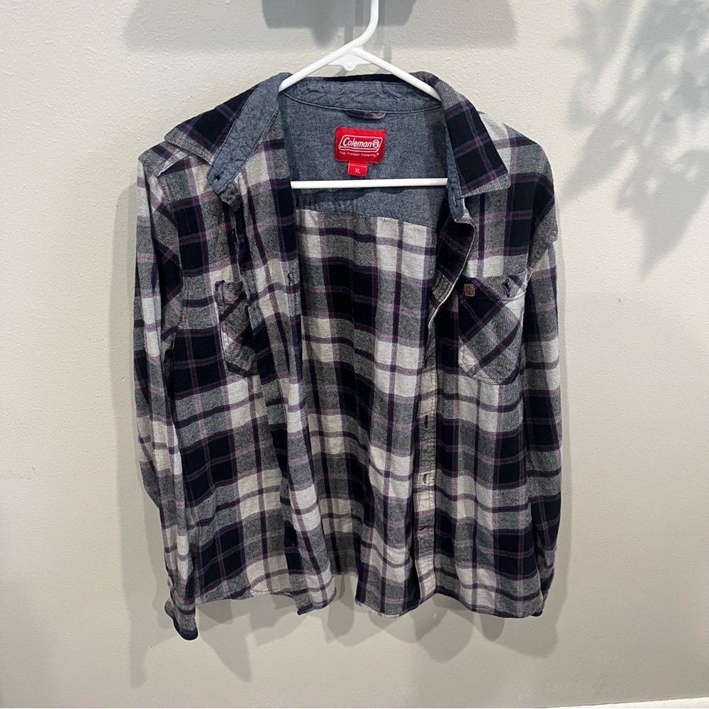Coleman Men's Black and Gray Plaid Shirt